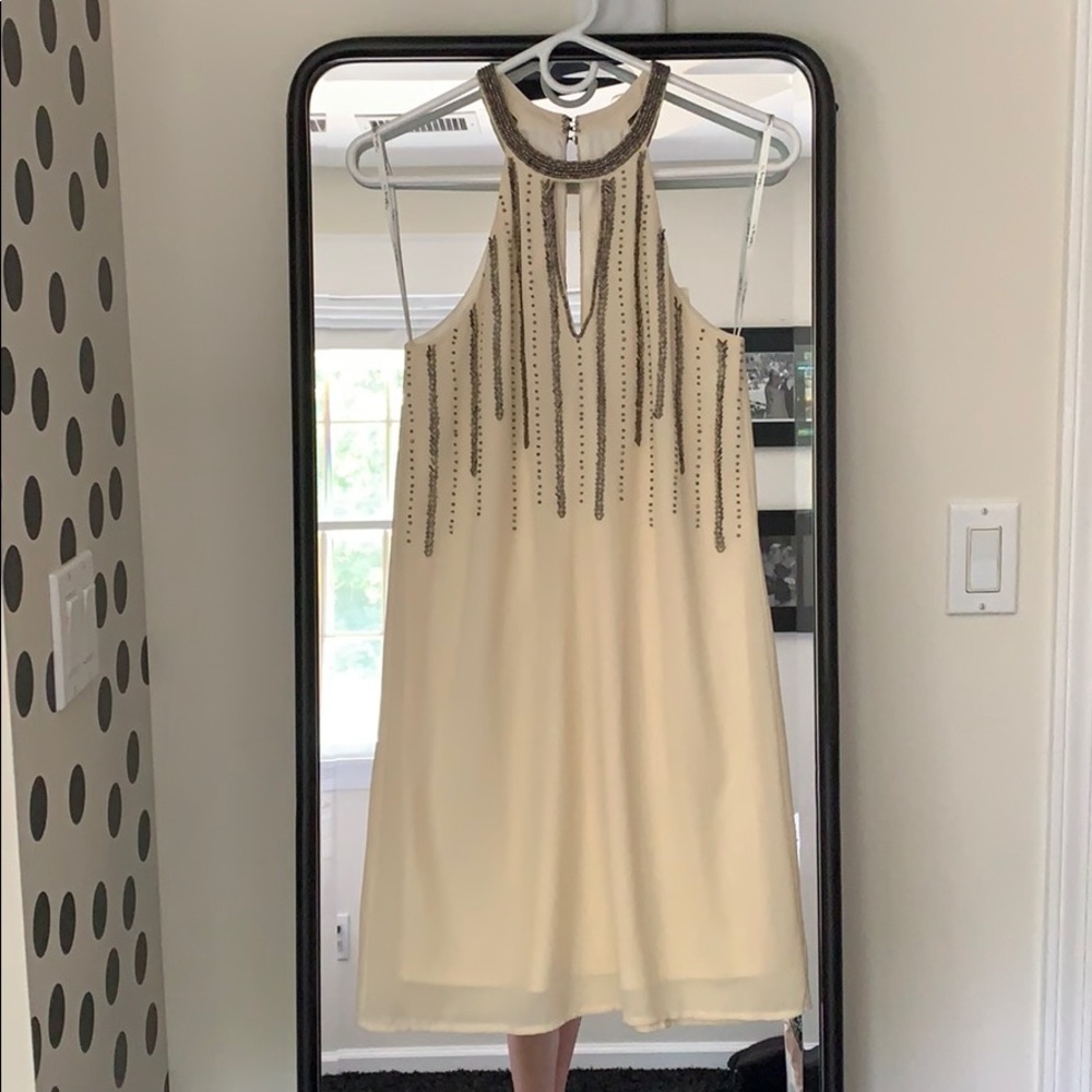 BEADED HIGH NECK DRESS